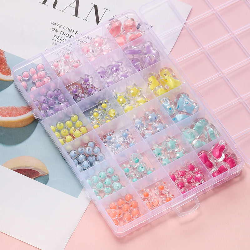 Heart-Shaped Acrylic Bead Kit for Jewelry Making