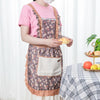 Women's Floral Kitchen Apron with Pocket & Adjustable Strap