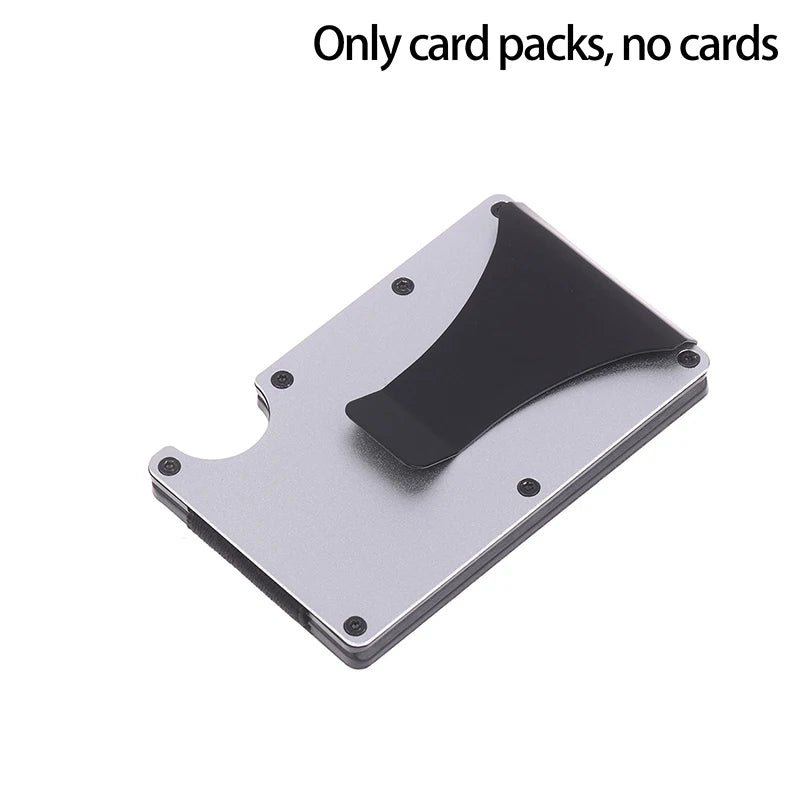 Portefeuille RFID en aluminium fin avec attache-monnaie