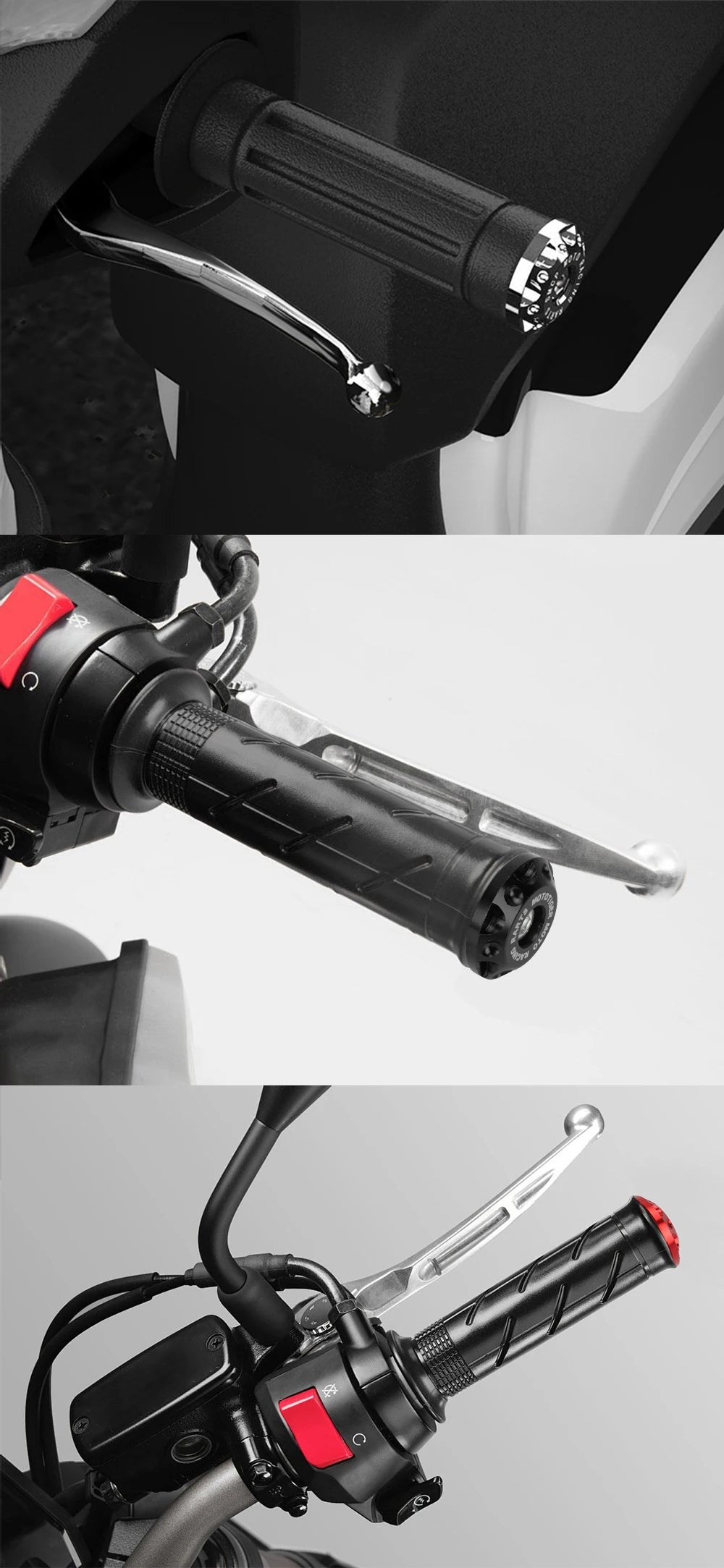 CNC Aluminum Motorcycle Handlebar End Plugs with Rubber Grip