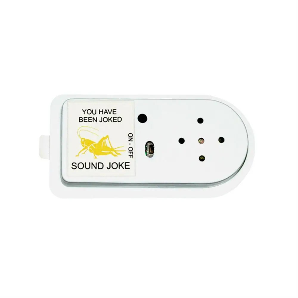 A white electronic device labeled You Have Been Joked with On Off switches and a sound joke icon.
