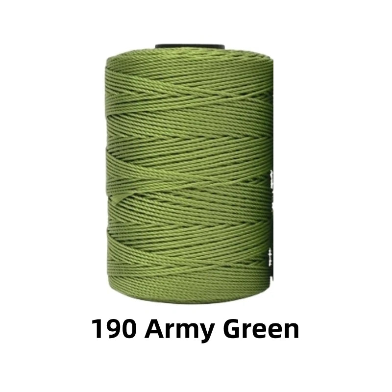 A spool of 190 Army Green ice silk crochet yarn for knitting and DIY crafts.