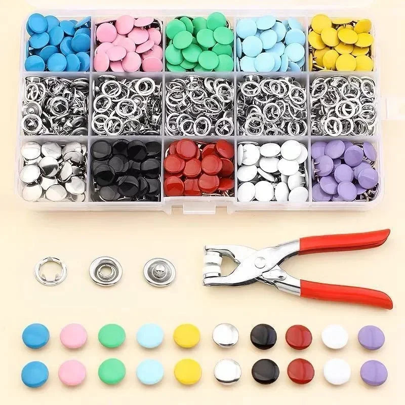 Metal Snap Button Kit with Pliers Tool Set