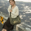 Cotton Canvas Crossbody Bag with Large Capacity