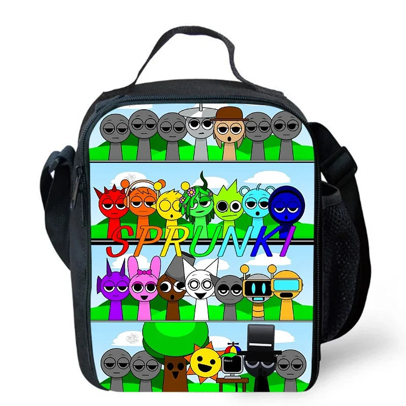 Cartable Enfant Cartoon Sprunki avec Pochette Avant