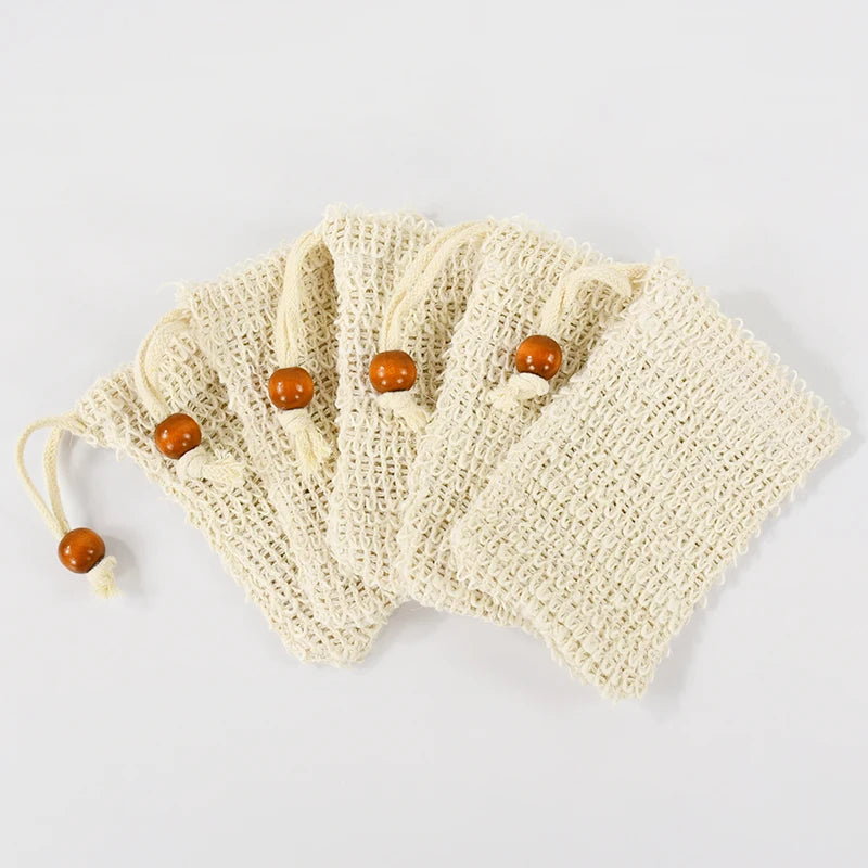 Natural Sisal Soap Saver Bag with Exfoliating Mesh