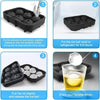 Silicone Ice Ball Maker - Large 3D Sphere & Cube Ice Mold