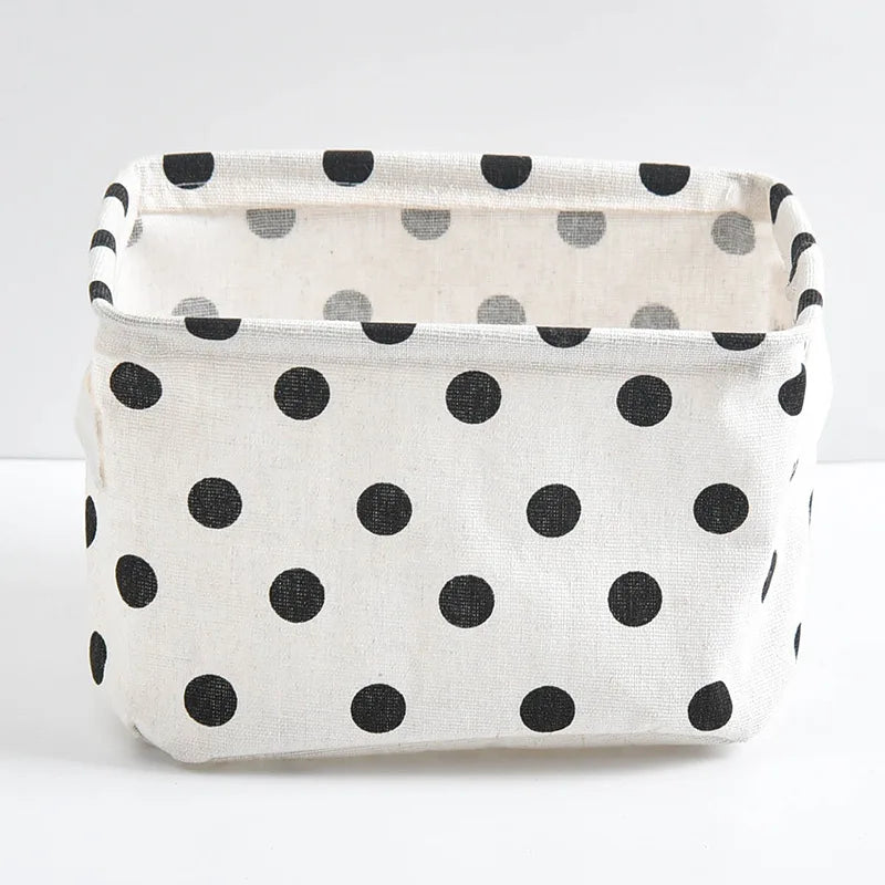 Foldable Canvas Storage Basket with Handles