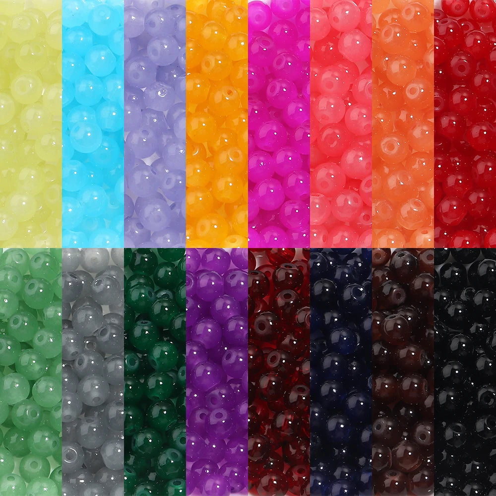 Colorful Round Glass Beads for Jewelry Making