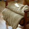 Four-Layer Cotton Gauze Throw Blanket with Tassel Trim