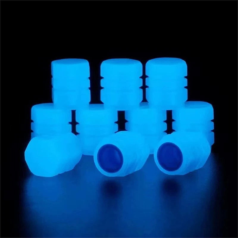 Glow-in-the-Dark Valve Caps for Car, Motorcycle & Bicycle Wheels (Set of 20)
