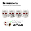 White resin skull design tire valve stem caps with sealing ring gaskets