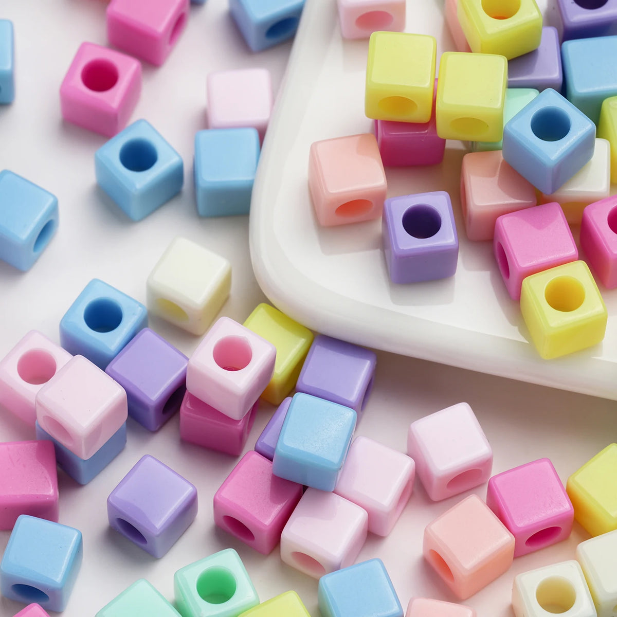Acrylic Square Spacer Beads for Jewelry Making