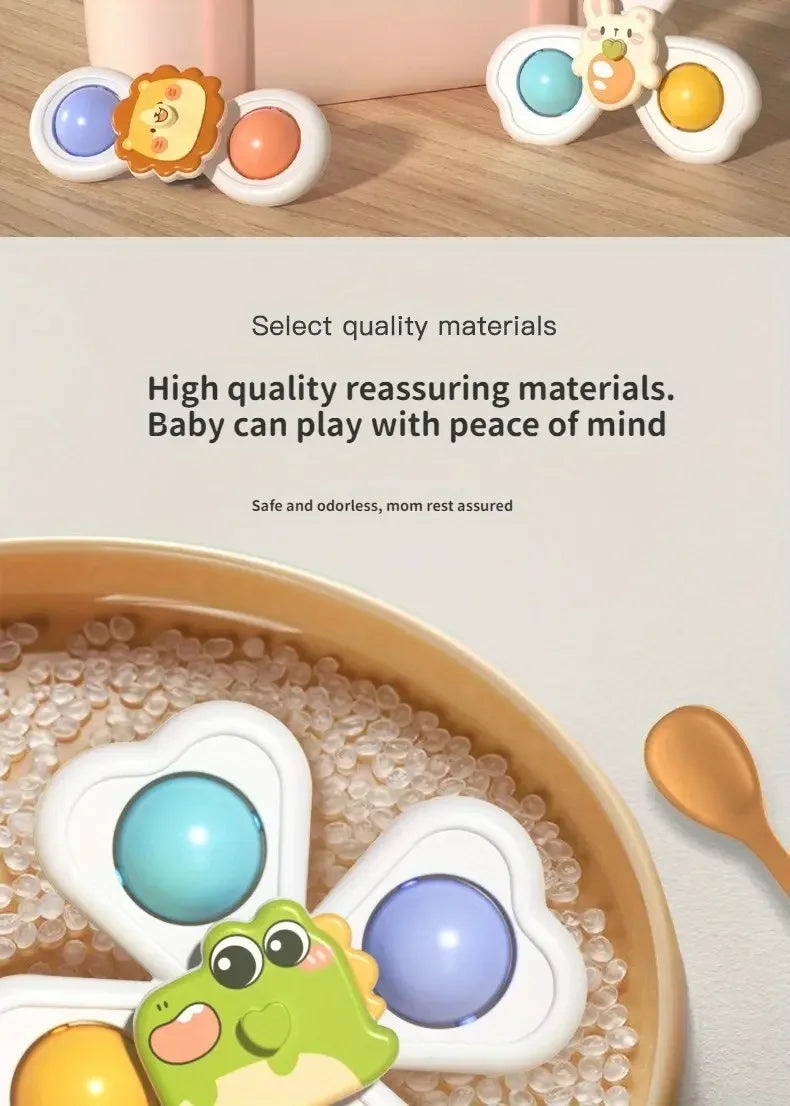 Suction Cup Spinner Bath Toys for Babies and Toddlers
