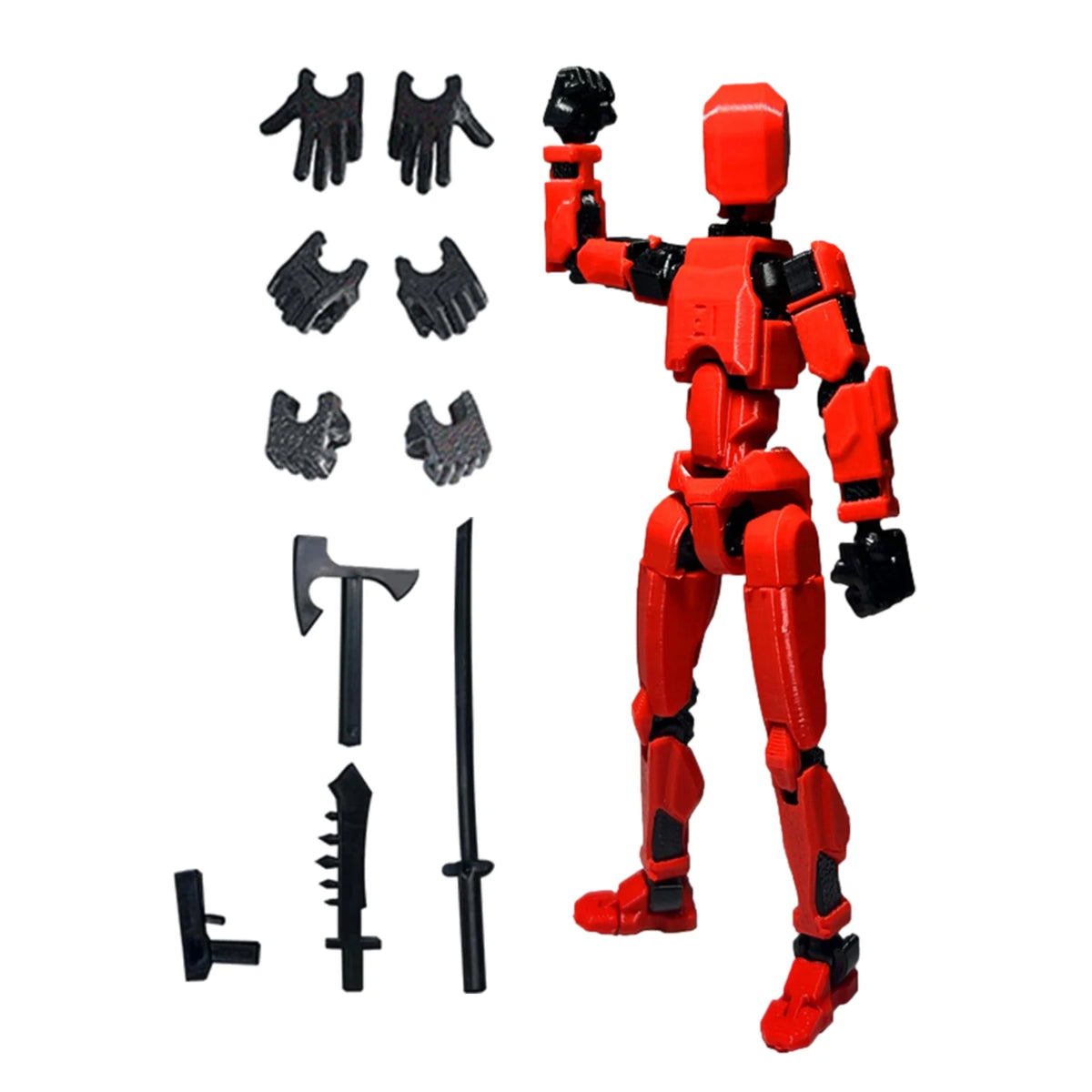Multi-Jointed Action Robot Figure with Dog Companion