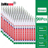 A set of 90 green long nib marker tools for woodworking and construction