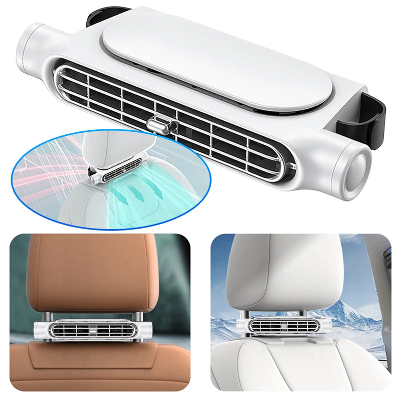 Portable Car Headrest Fan with 3-Speed Cooling