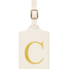 Personalized Embroidered Leather Luggage Tag with Letter Initial
