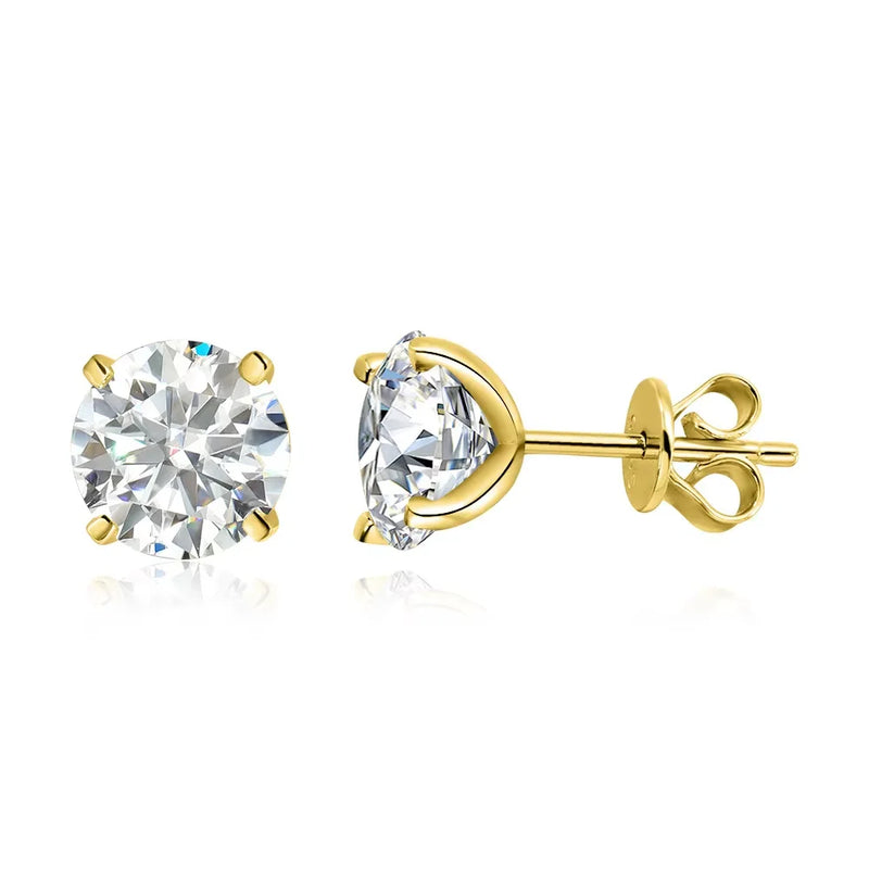 Pendientes de Moissanite en Oro Rosa y Plata de Ley