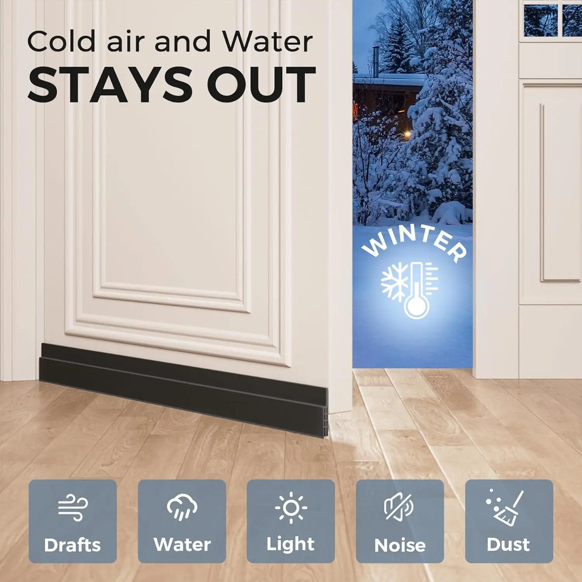 Self-Adhesive Silicone Door Draft Stopper