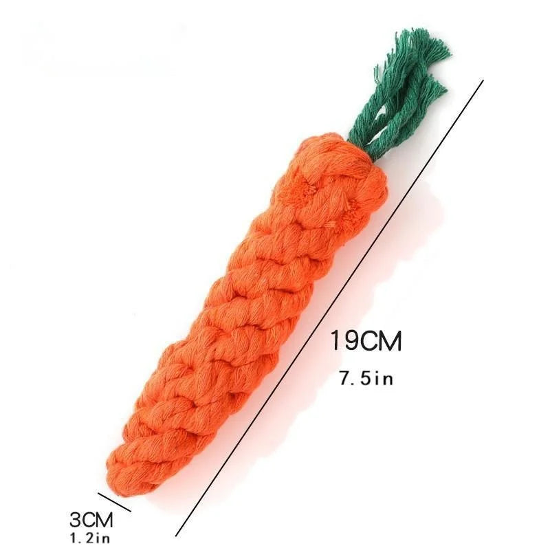 Carrot-Shaped Cotton Rope Dog Toy
