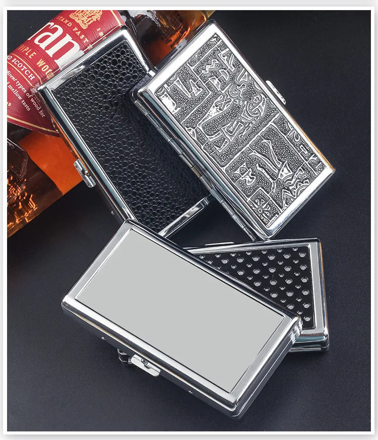 Slim Metal Cigarette Case – Durable & Portable Smoker's Holder