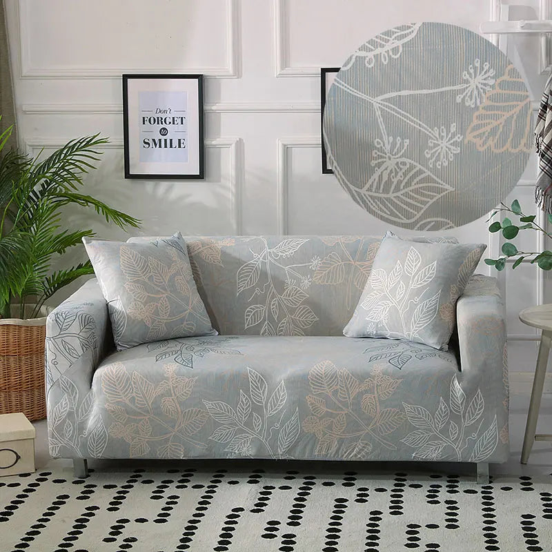 Stretch Floral Sofa Cover with Anti-Slip Grip