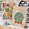 A set of three handmade paper scenes featuring traditional Chinese motifs and landscapes, including a pocket cabin and variou
