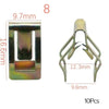 A set of 10 universal metal trim panel fastener clips, showing the size and shape of the components.