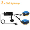 Two 2 meter COB light strips with connectors and power supply cables.