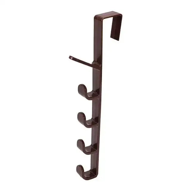 5-Hook Over-the-Door Coat Hanger for Closet & Cabinet Storage