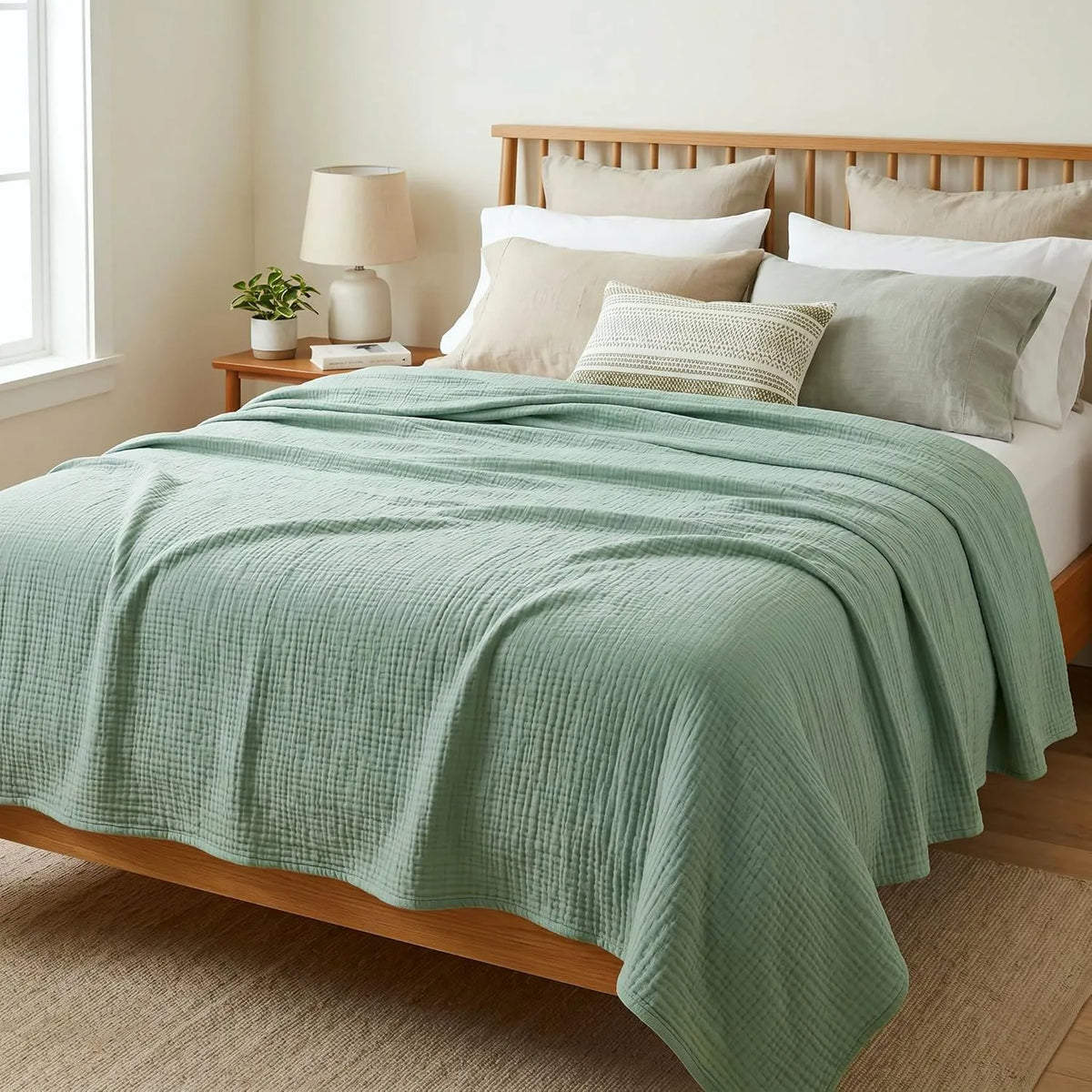 6-Layer Cotton Muslin Blanket – Lightweight & Breathable for All-Season Comfort