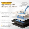 A four-layer absorbent anti-slip mat featuring leather pads, wool absorbent layer, and a rubber non-slip sole.