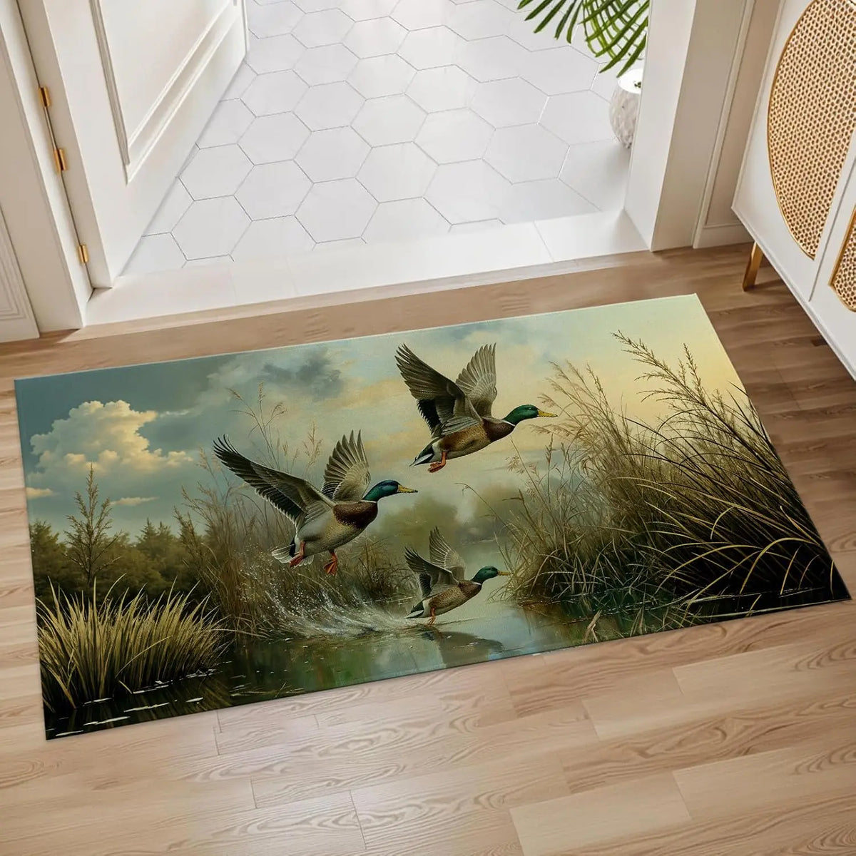 Rottweiler Non-Slip Entryway Door Mat – Durable Polyester Floor Rug for Living Room & Entry