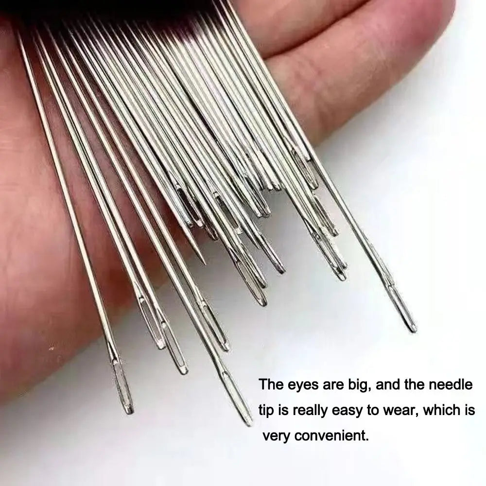 Stainless Steel Sewing Needle Set with Large Eye Design