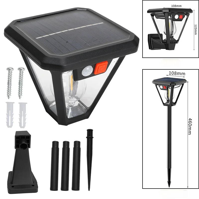 Solar-Powered Motion Sensor Light with Dual Mounting Options
