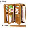 Vintage RFID-Blocking Large Capacity Wallet with Wrist Strap