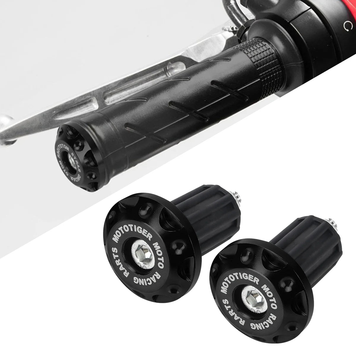 CNC Aluminum Motorcycle Handlebar End Plugs with Rubber Grip