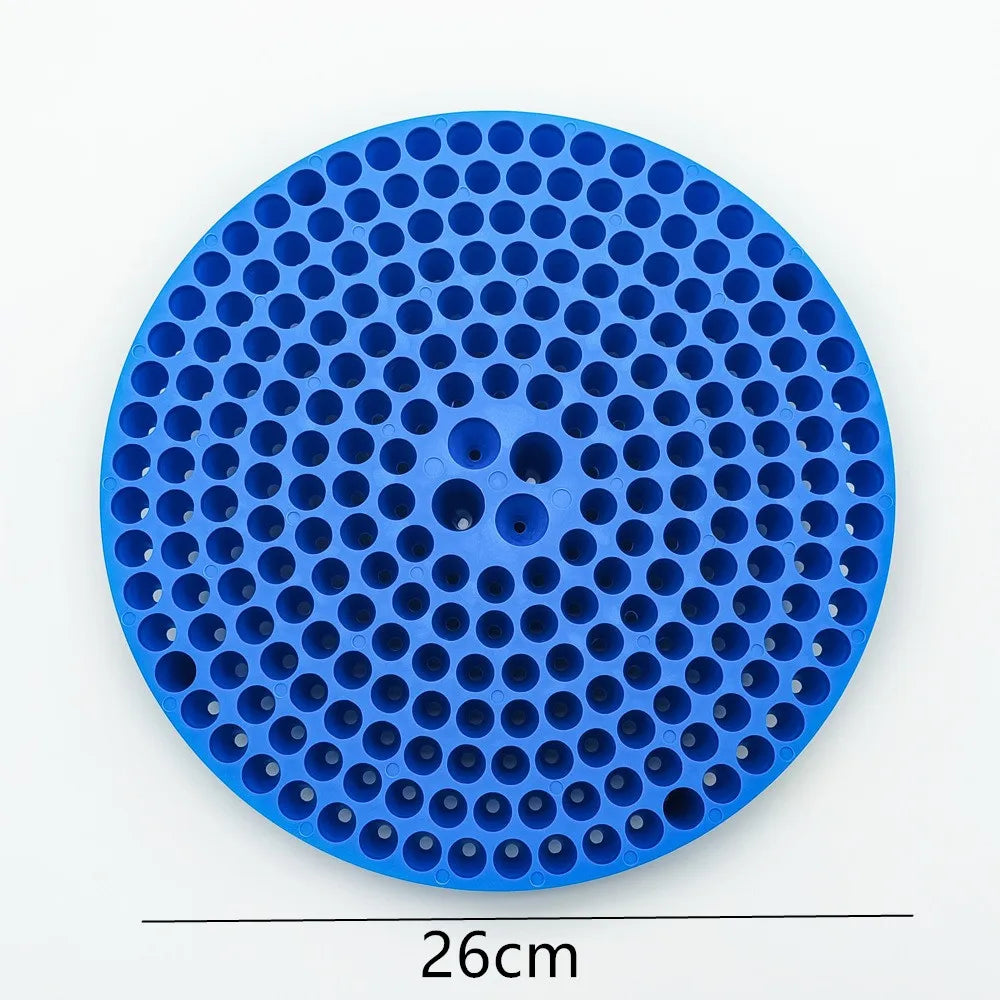 Blue car wash bucket grit guard insert with a mesh filter