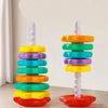 Montessori Rainbow Stacking Tower with Spinning Rings