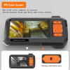 An industrial IPS color screen endoscope probe with controls for removing or restoring color.
