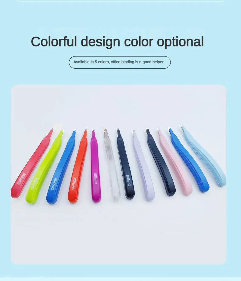 A collection of colorful magnetic staple remover pens in various shades including pink, green, blue, and orange.