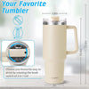 40oz Insulated Tumbler with Handle and Straw