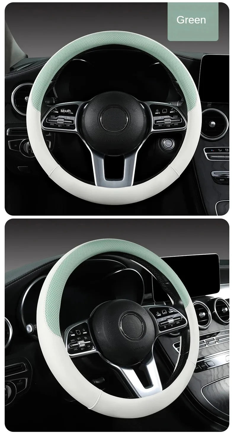 Perforated Nappa Leather Steering Wheel Cover