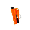 Orange 3-in-1 car emergency escape tool with window breaker and seatbelt cutter.