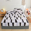 Non-Slip Fitted Sheet with Elastic Edges – Geometric Print, Soft Cotton Feel