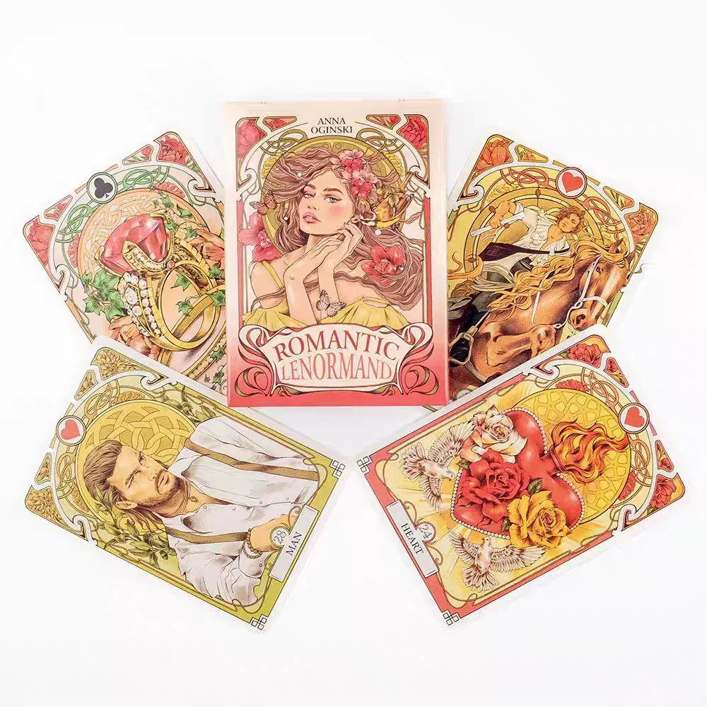 Romantic Lenormand Oracle Card Deck – Art Nouveau Floral Design