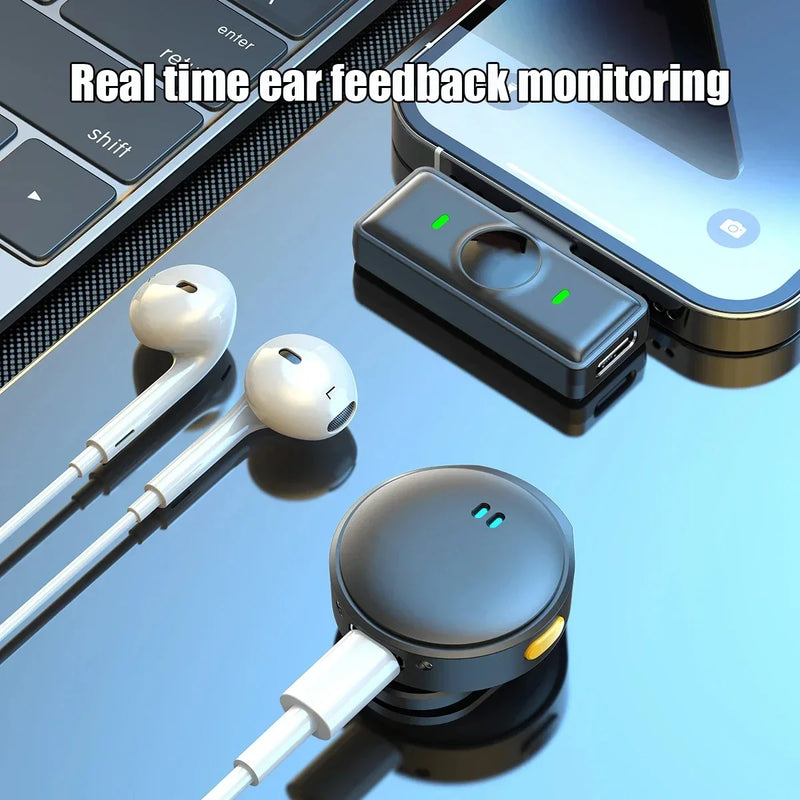 Wireless Lavalier Microphone with Magnetic Clip & Charging Case