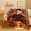 A large print featuring Dean Winchester from the Supernatural TV show on a blanket.