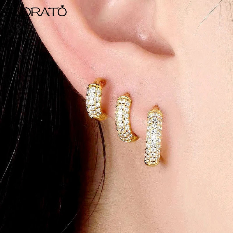 Minimalist CZ Huggie Hoop Earrings